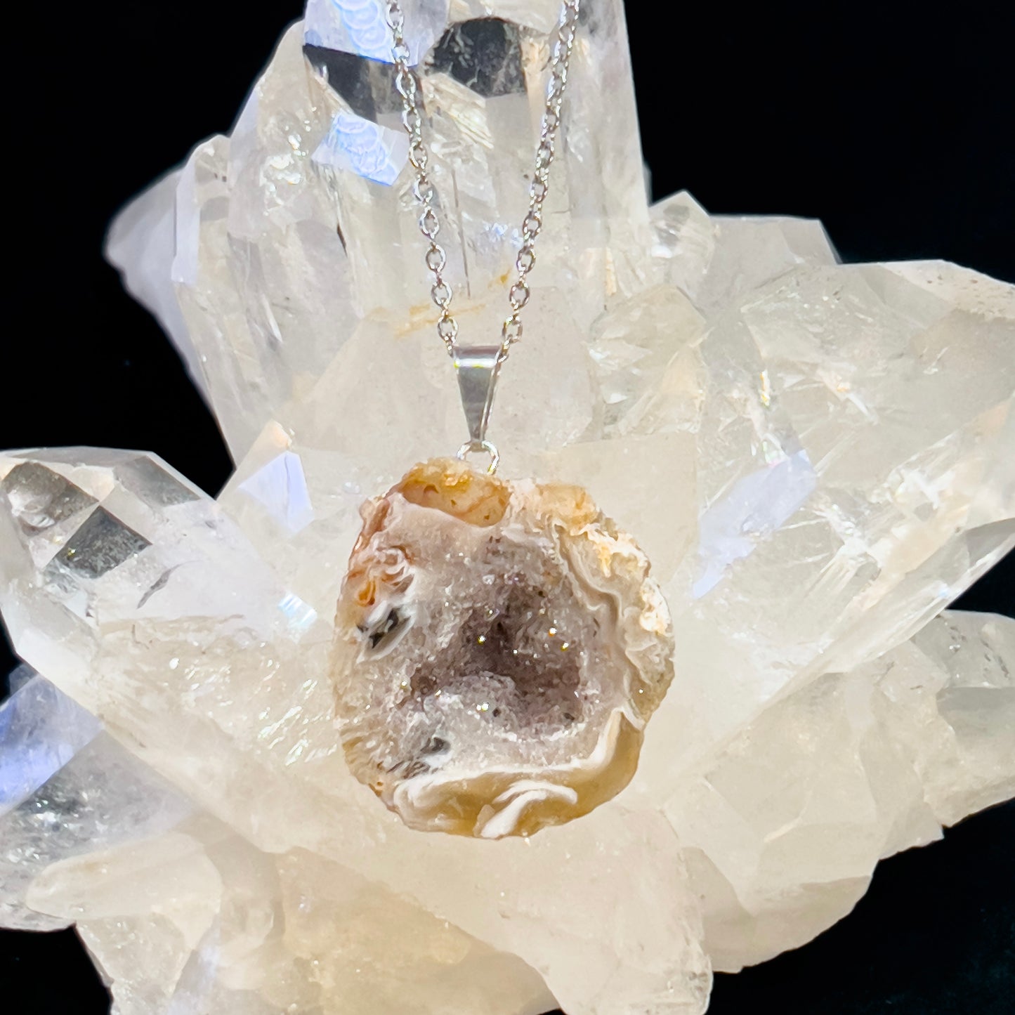 Agate Geode Necklace (#2)