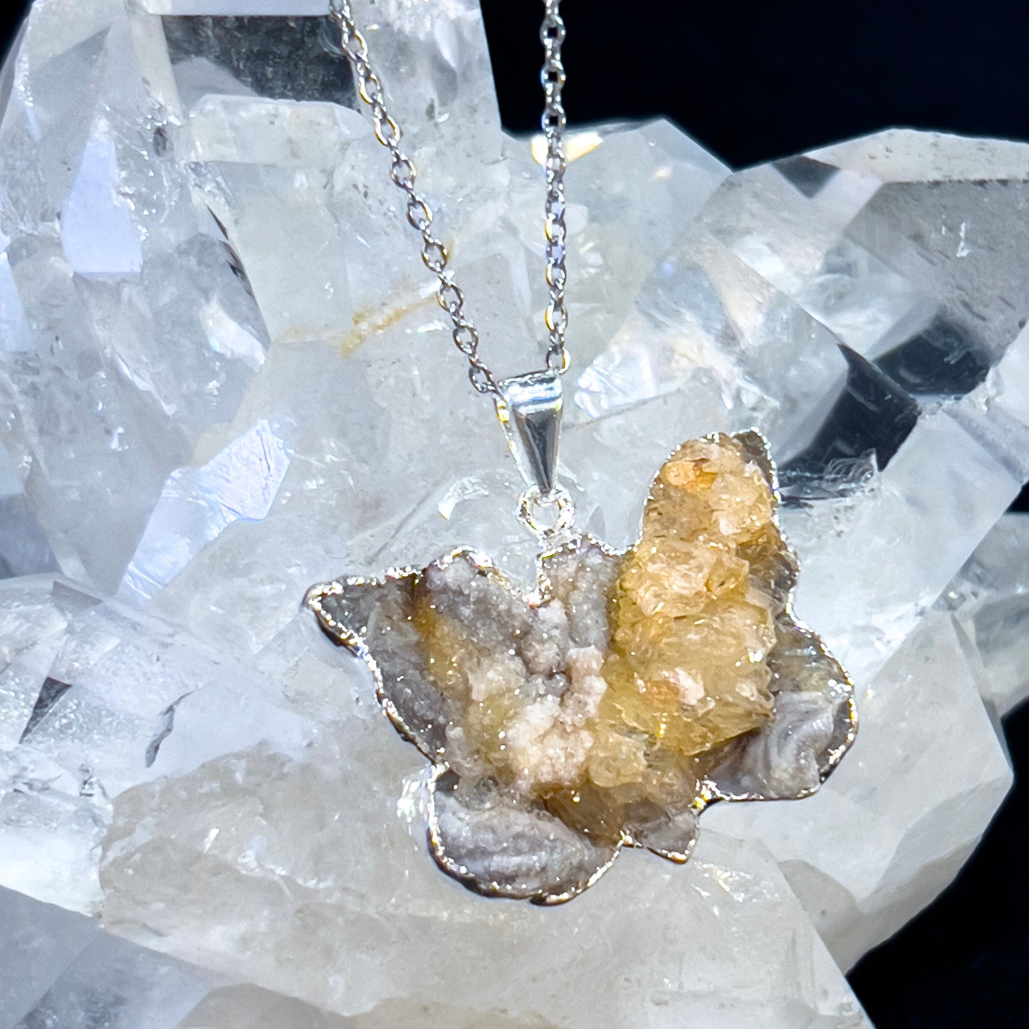 Agate Butterfly Necklace (#1)