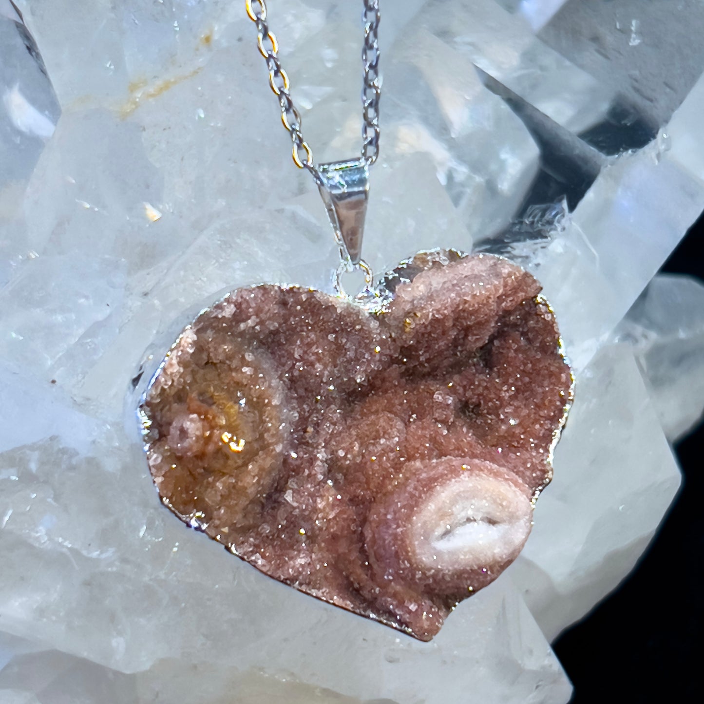 Agate Heart Necklace (#2)