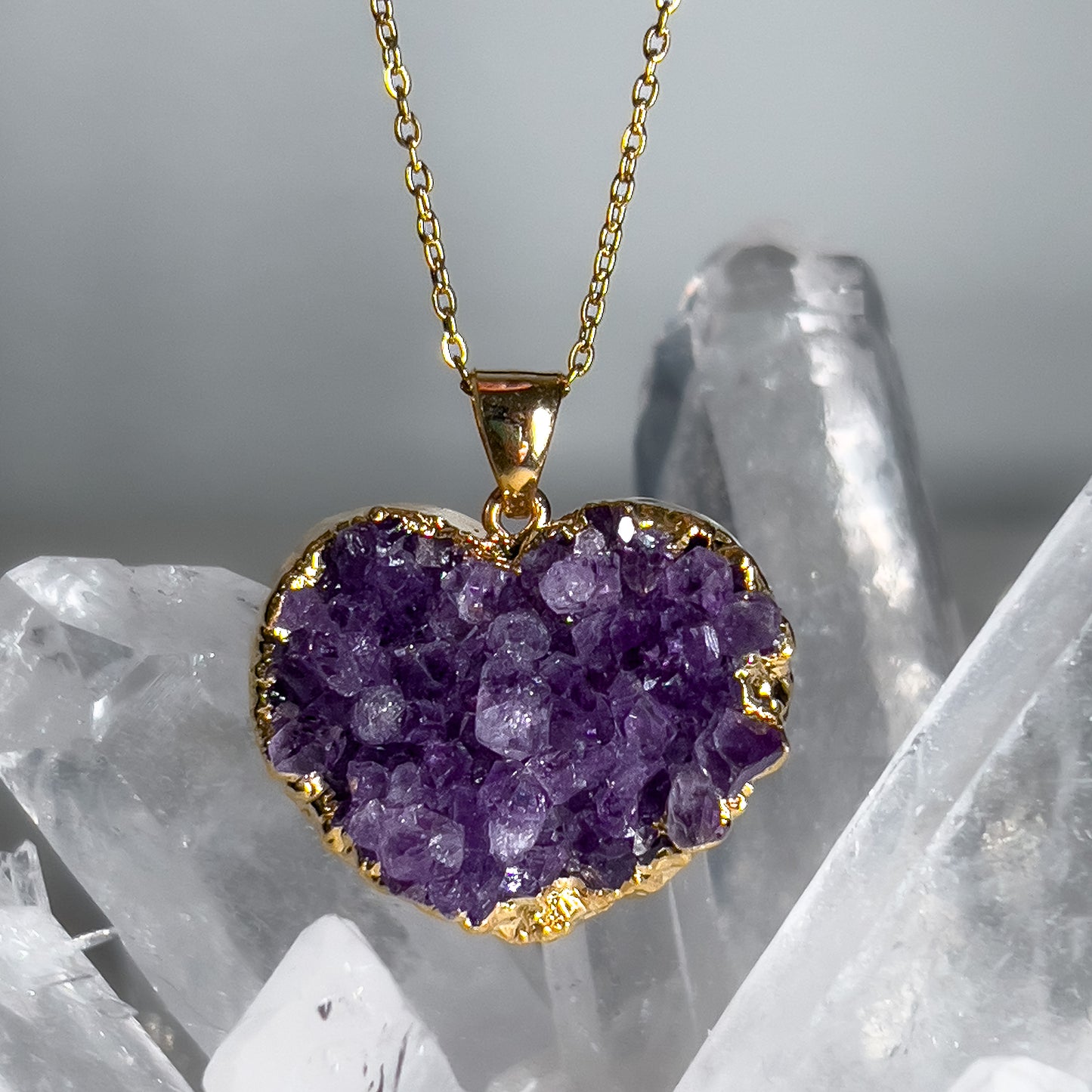 Amethyst Heart Necklace (Style 2)