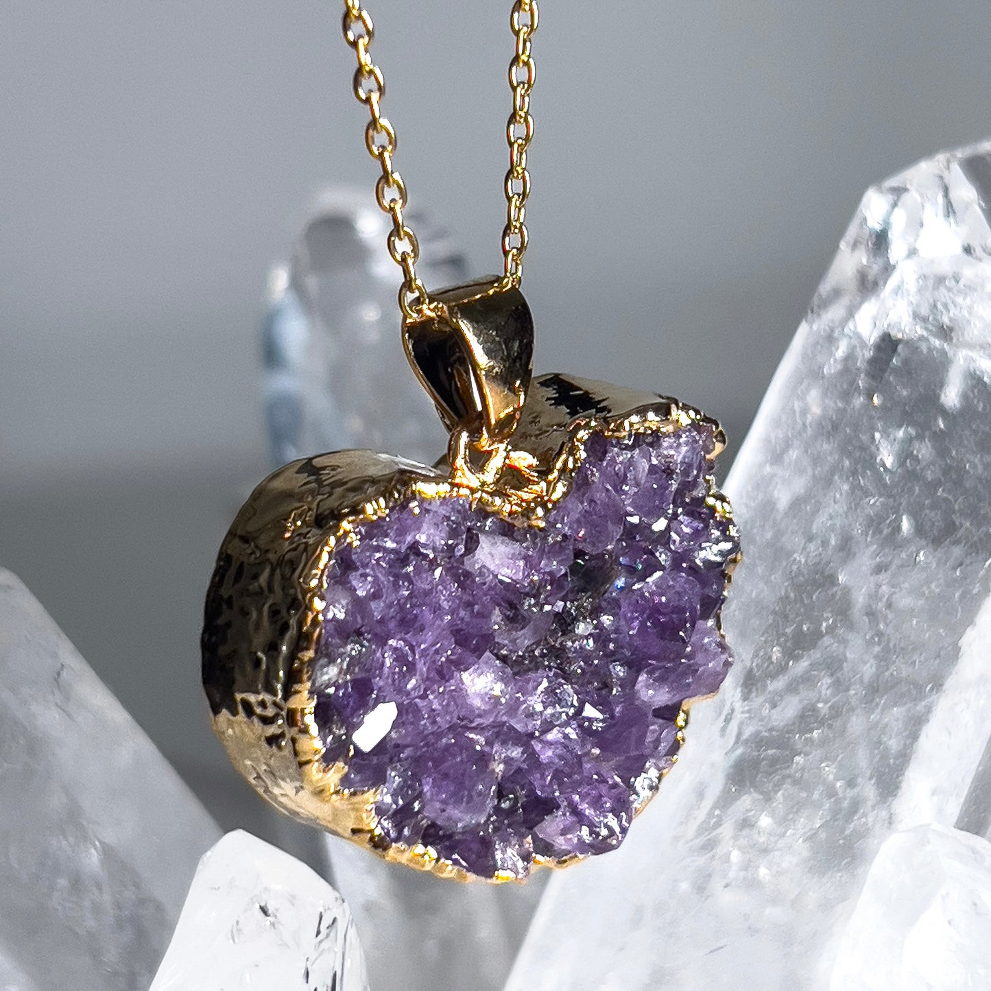 Amethyst Heart Necklace (Style 1)