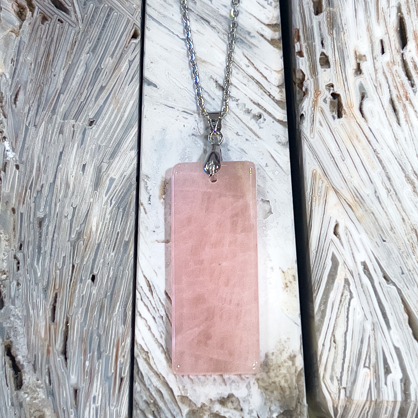 Rose Quartz Flat Necklace