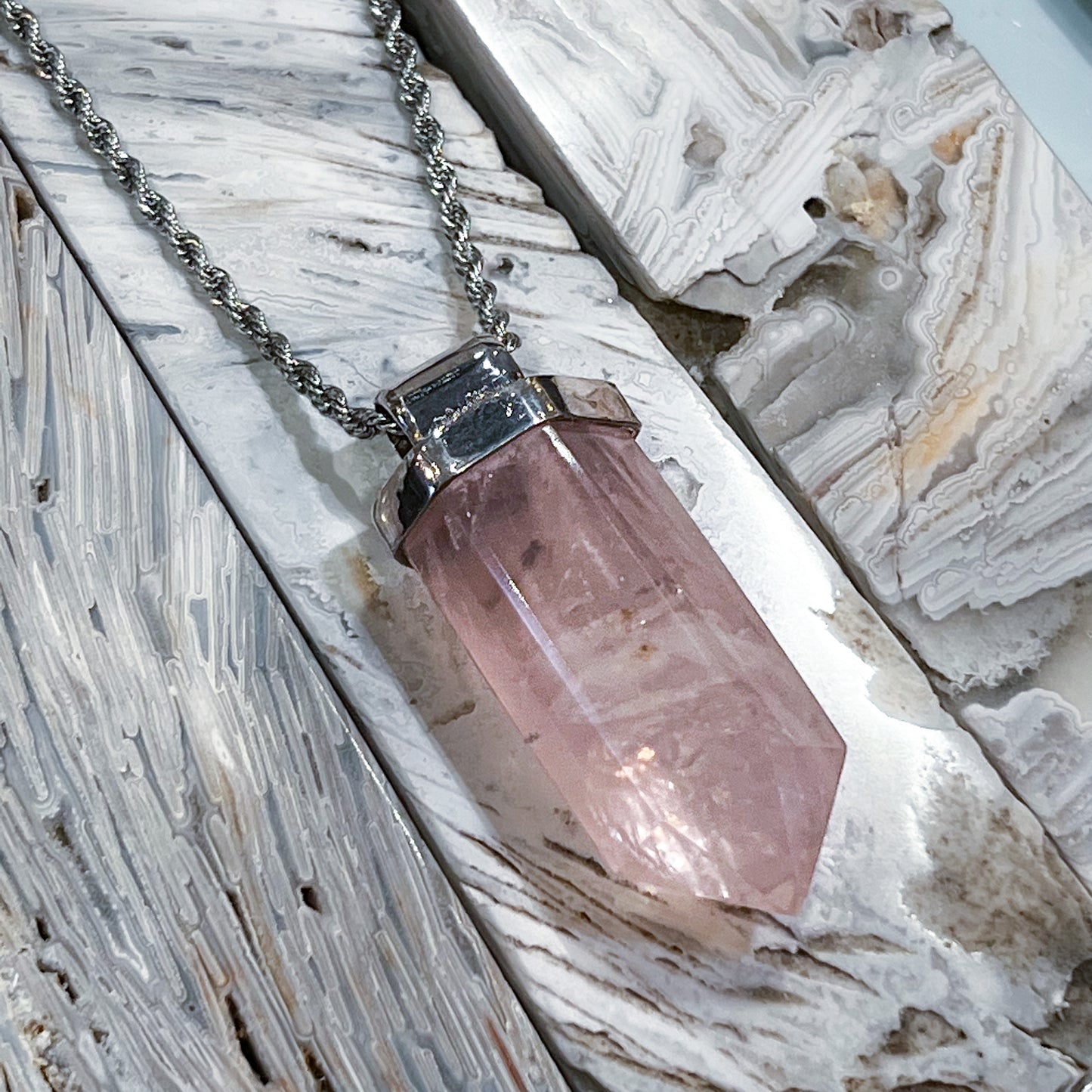 Rose Quartz A+ Quality Necklace (Style 1)