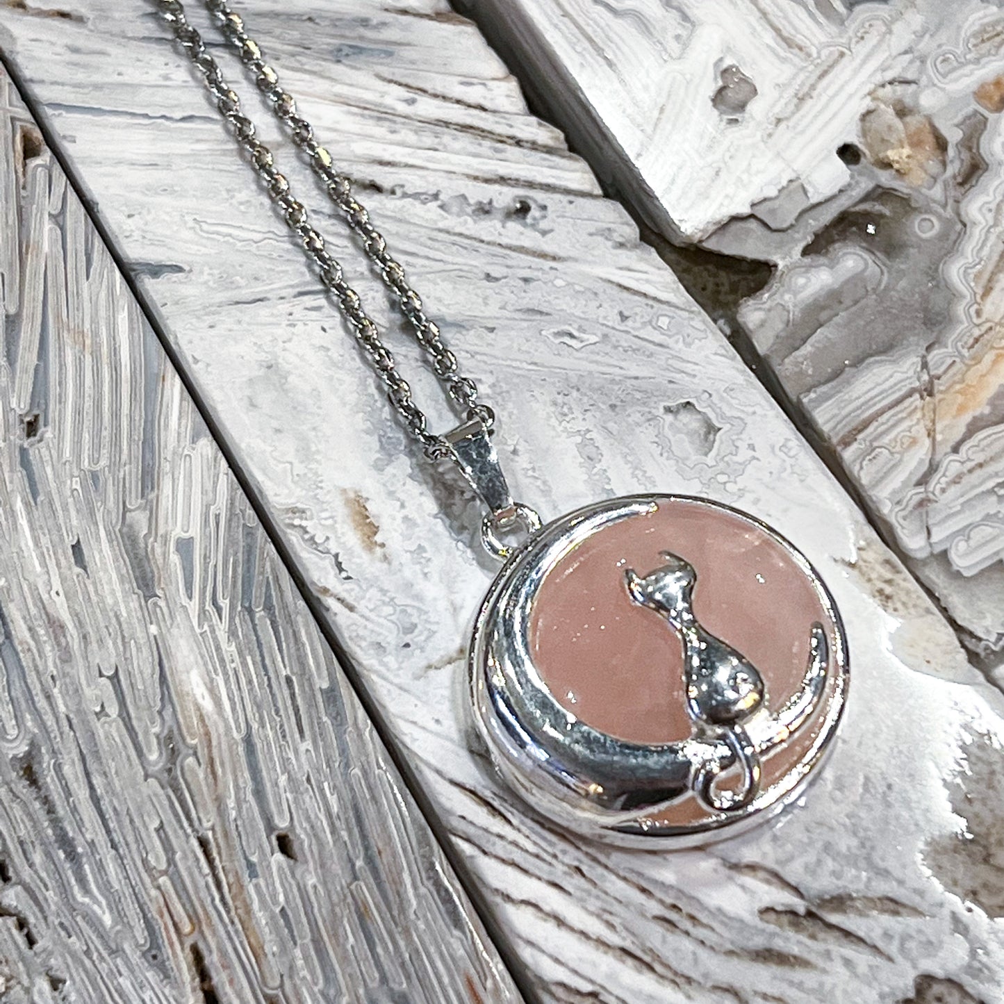 Rose Quartz Cat Necklace