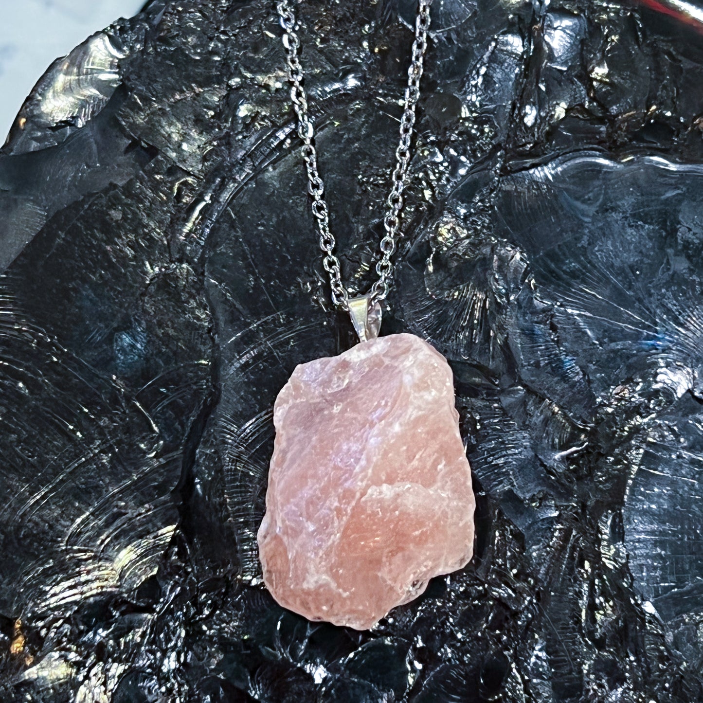 Rose Quartz Raw Necklace