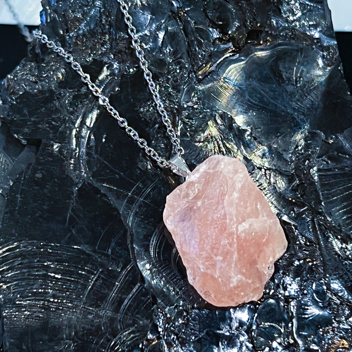 Rose Quartz Raw Necklace