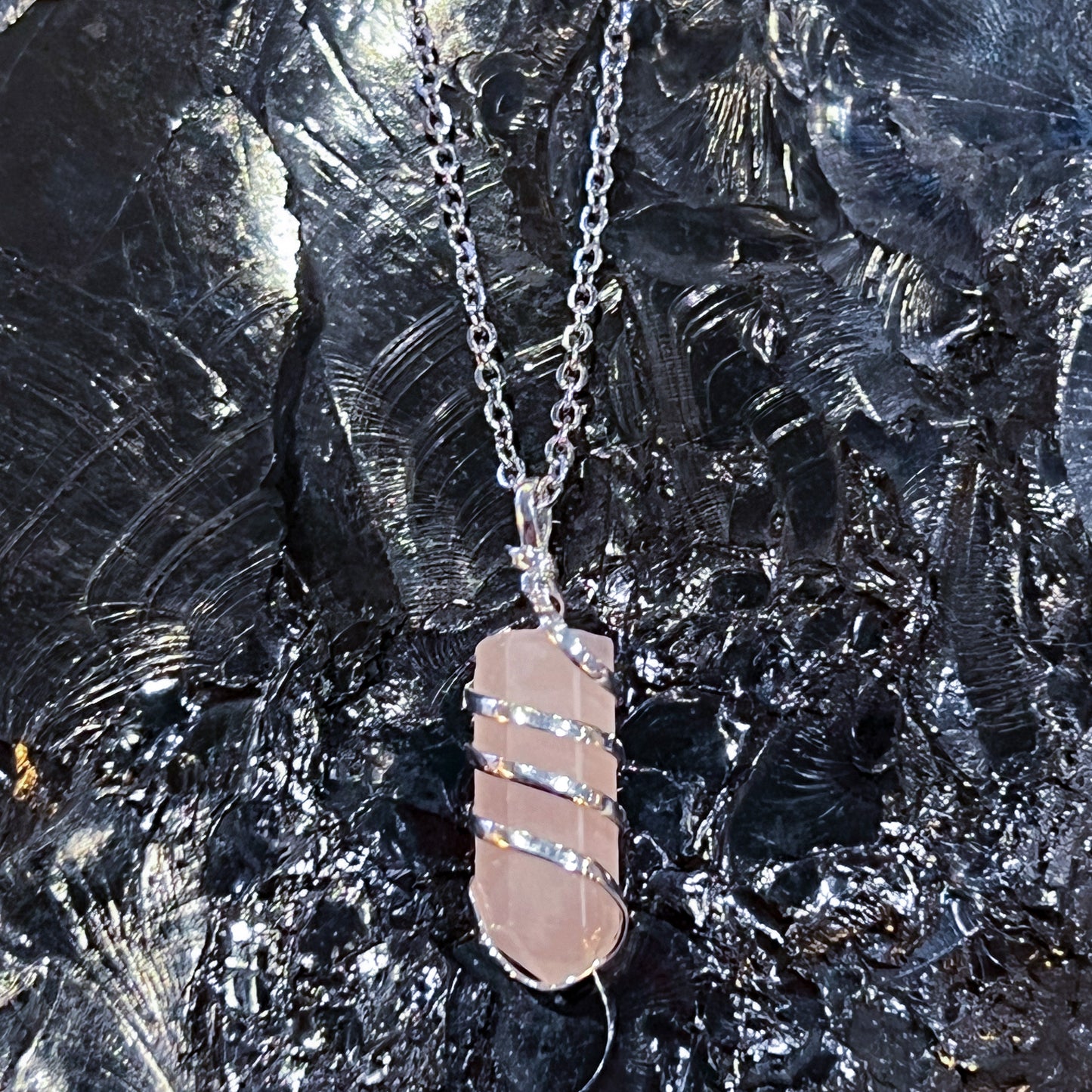 Rose Quartz Small Wrap Necklace