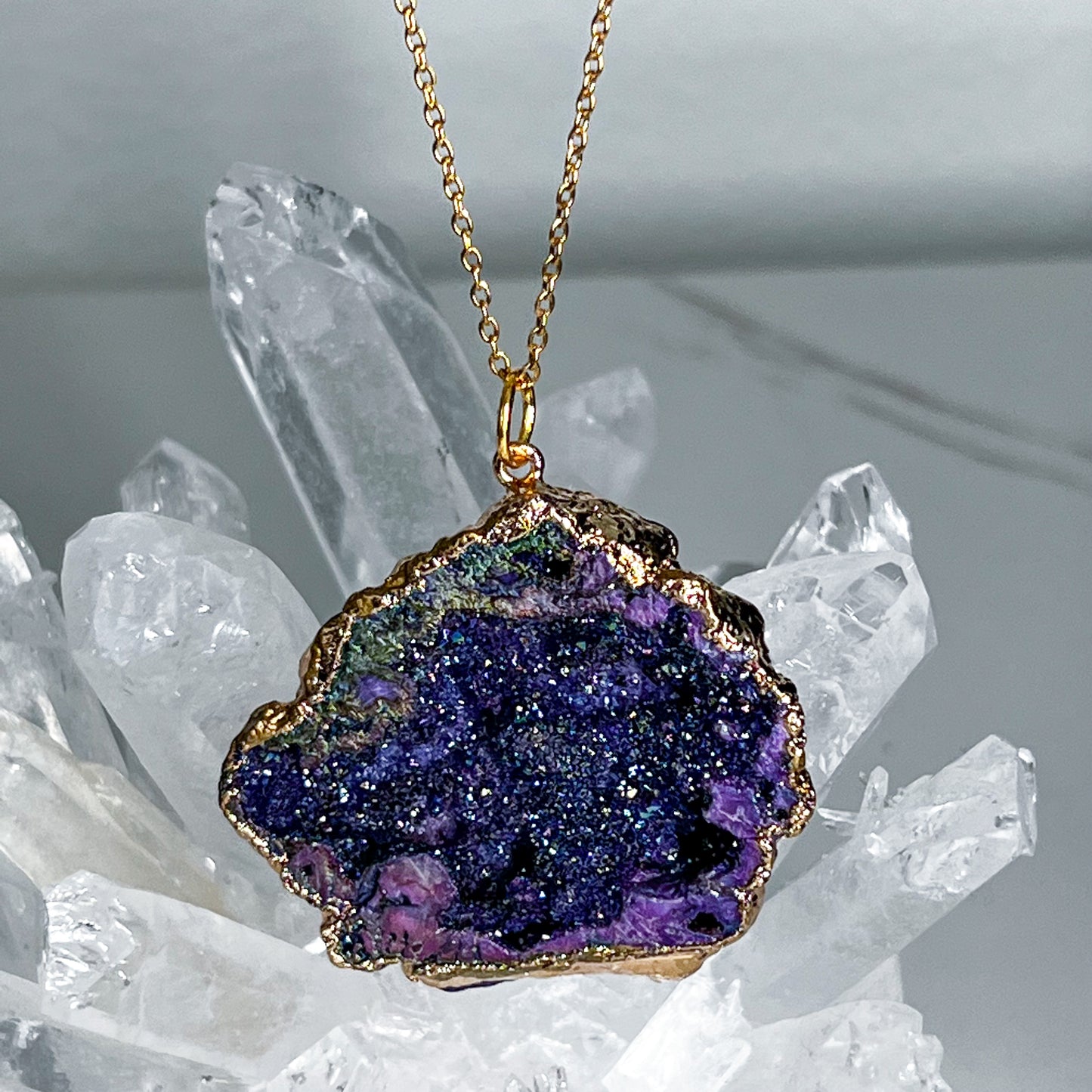 Aura Quartz Purple Necklace (Style 3)