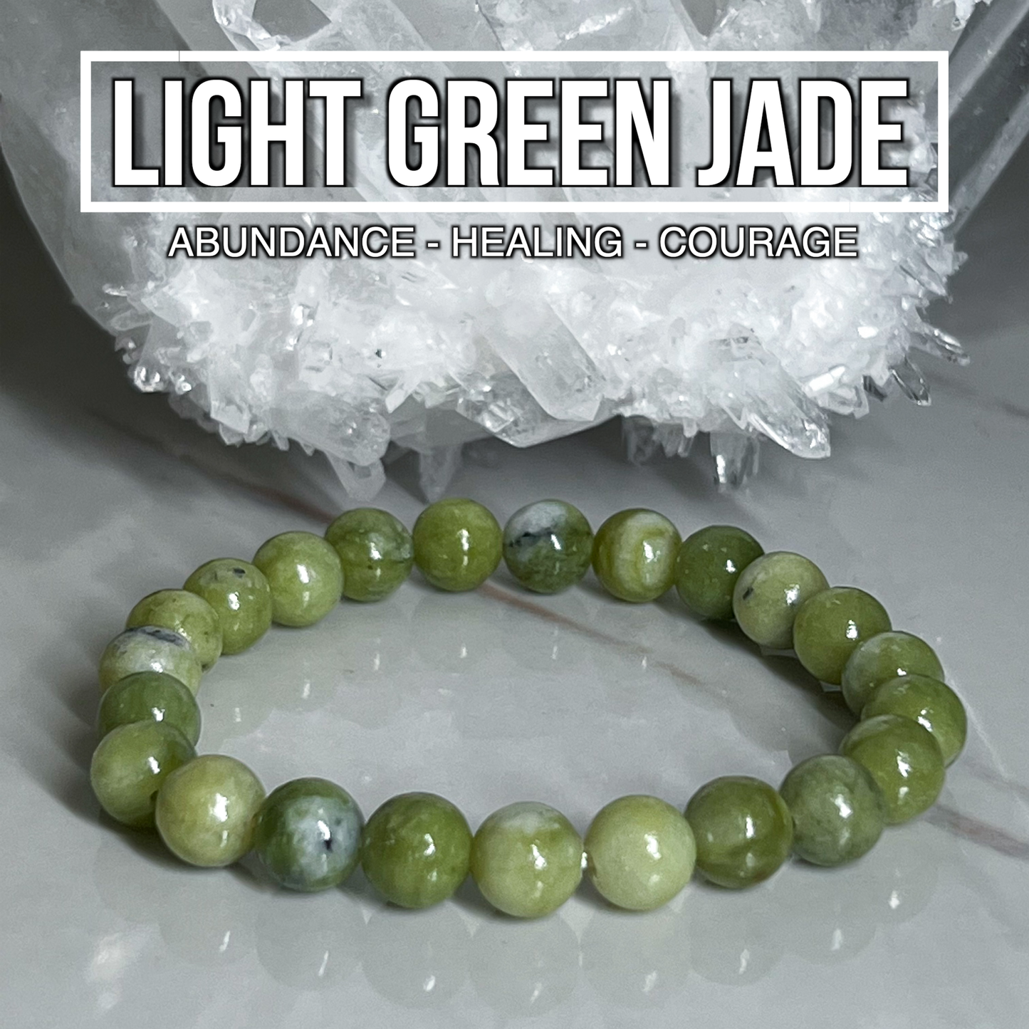 Light Green Jade Bracelet 8mm