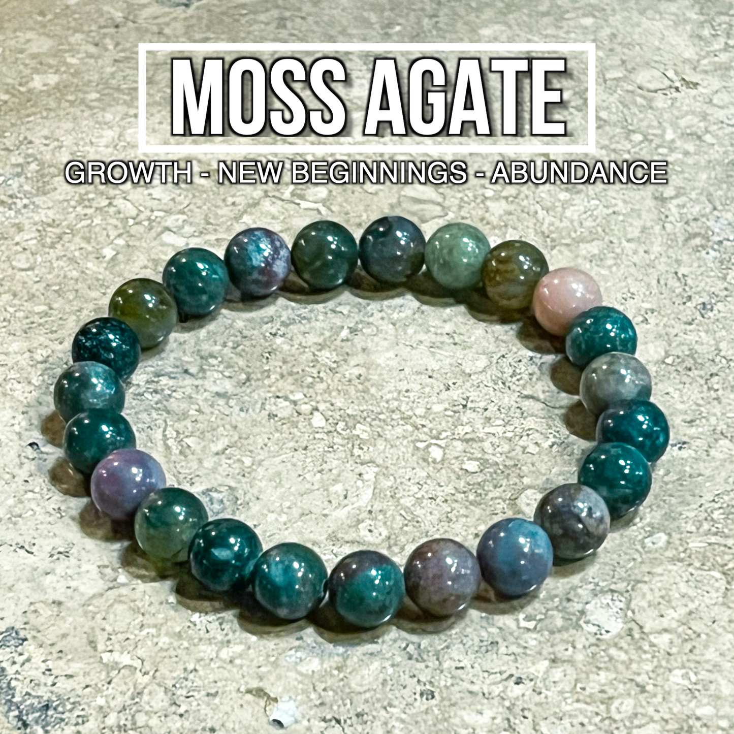 Moss Agate Bracelet 8mm