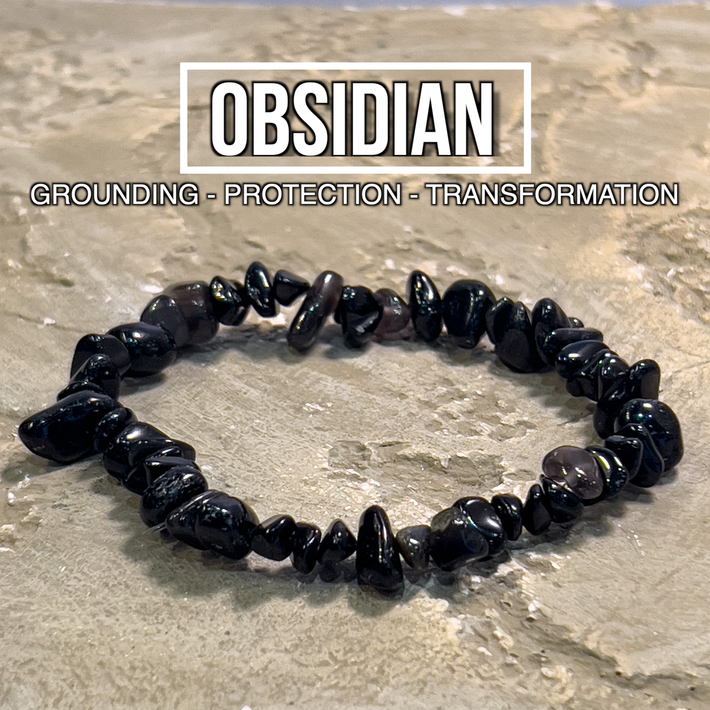 Obsidian Chip Bracelet