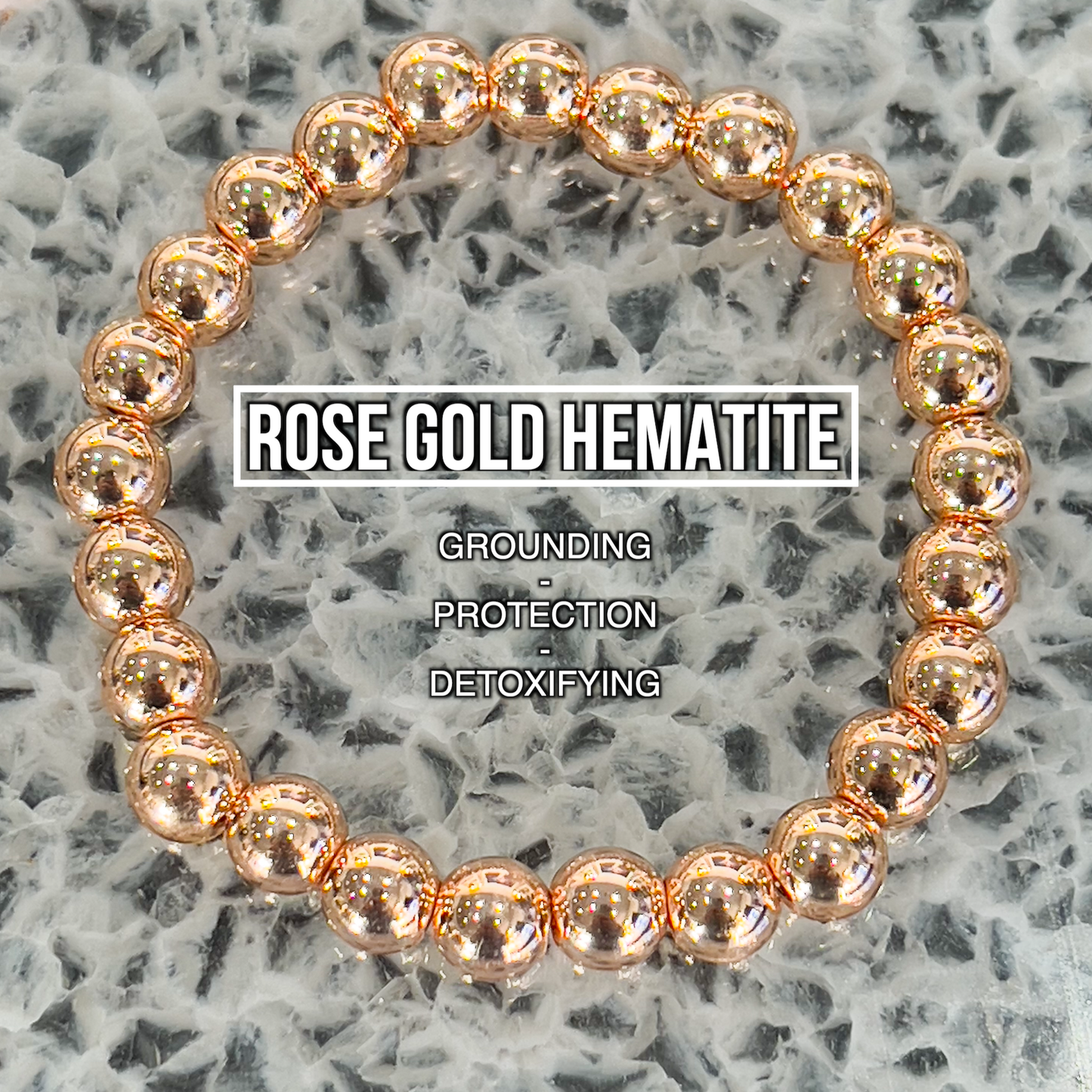 Rose Gold Hematite Bracelet 8mm