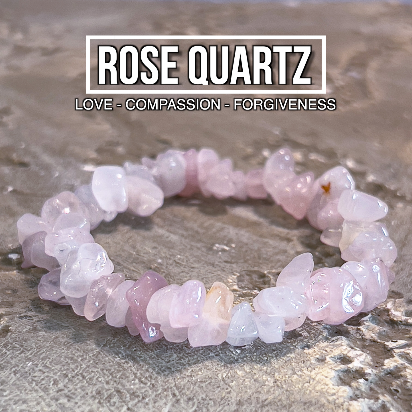 Rose Quartz Chip Bracelet