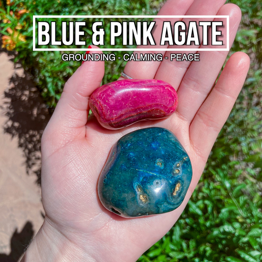 Blue & Pink Agate (Pack of 2)