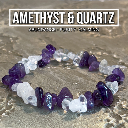 Amethyst & Quartz Chip Bracelet