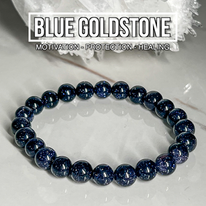 Blue Goldstone Bracelet 8mm