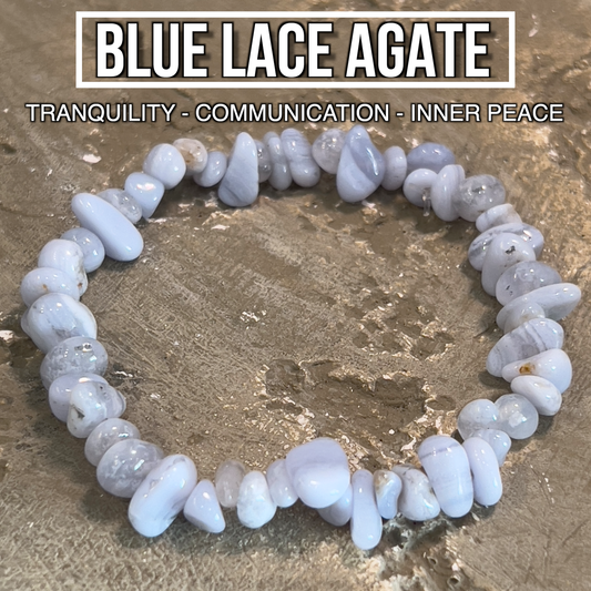 Blue Lace Agate Chip Bracelet