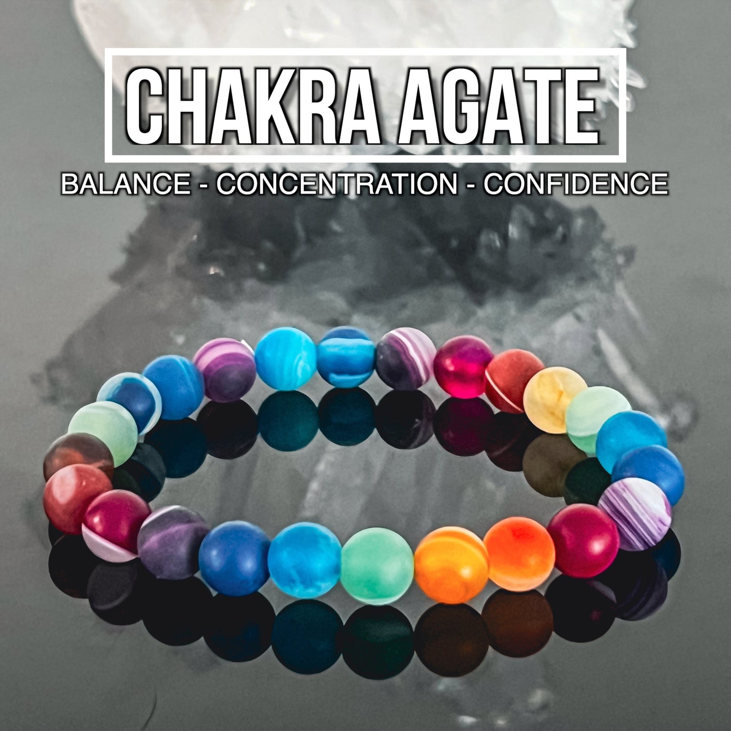 Chakra Agate Matte Bracelet 8mm