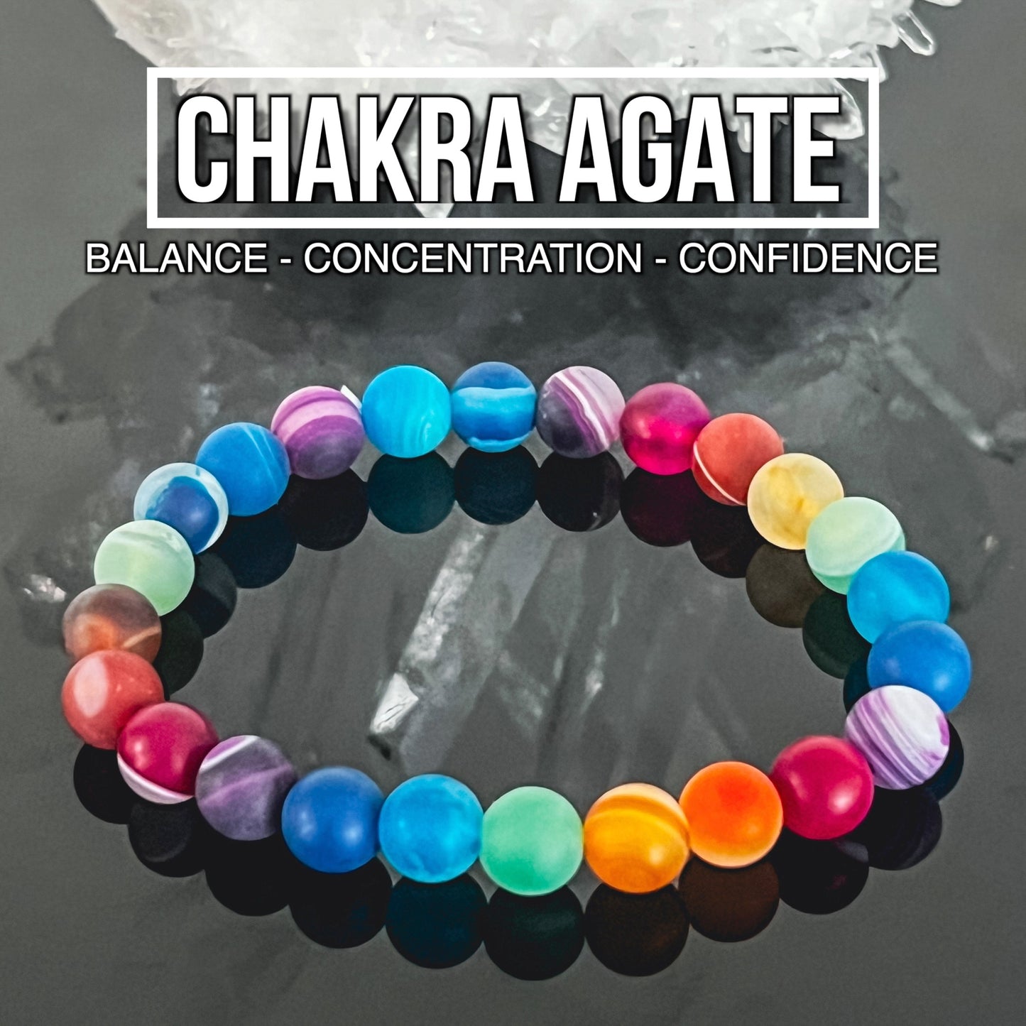 Chakra Agate Matte Bracelet 8mm