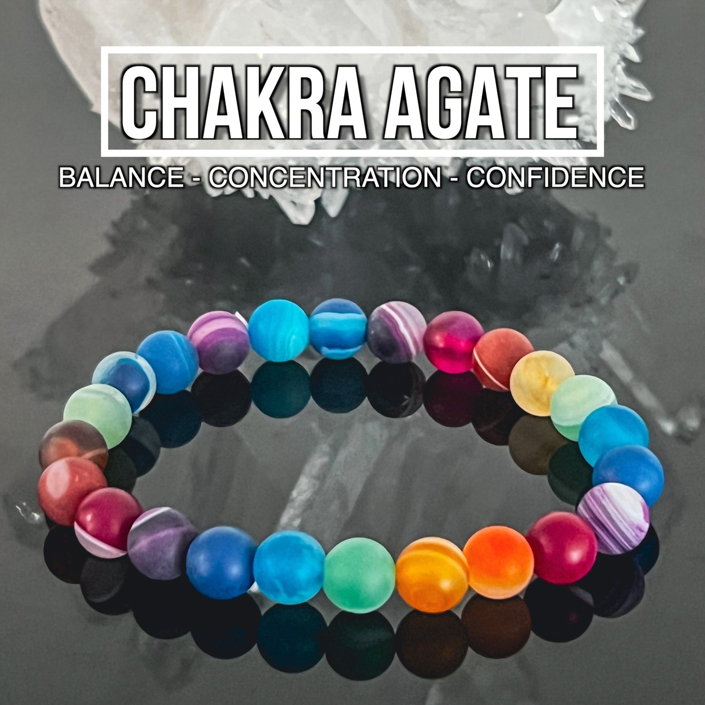 Chakra Agate Matte Bracelet 8mm