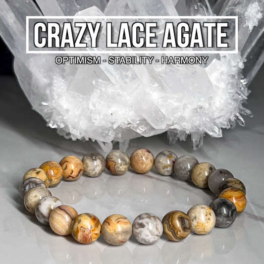 Crazy Lace Agate Bracelet 8mm