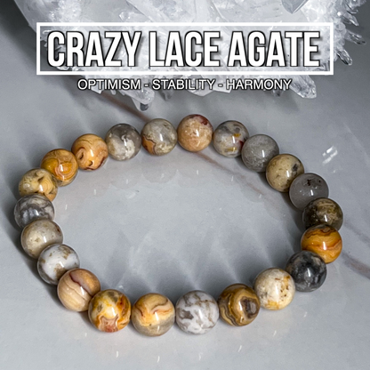 Crazy Lace Agate Bracelet 8mm