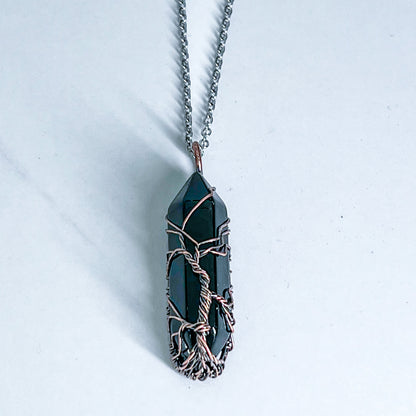 Obsidian DT Tree of Life Necklace