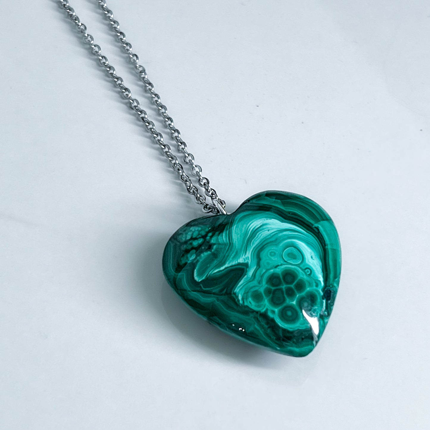 Malachite Heart Necklace (Style 5)