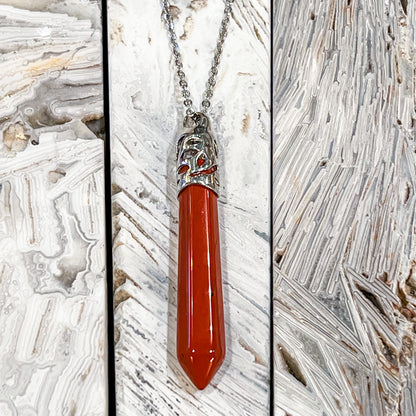 Red Jasper Long Point Necklace