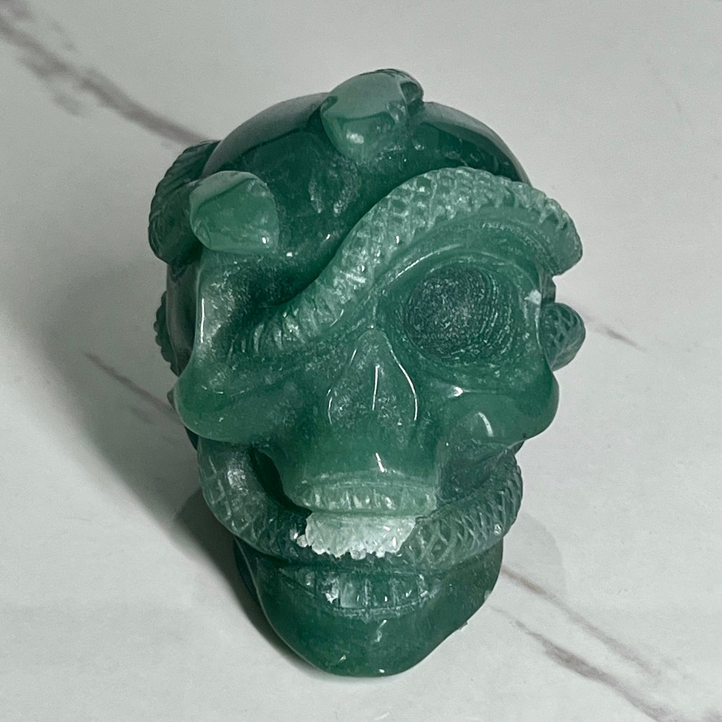 Aventurine Skull & Snake