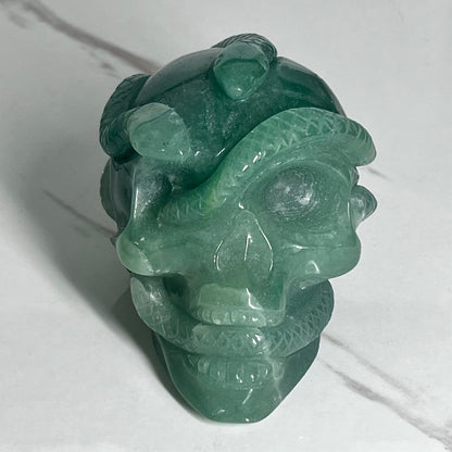 Aventurine Skull & Snake