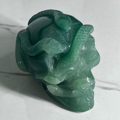 Aventurine Skull & Snake