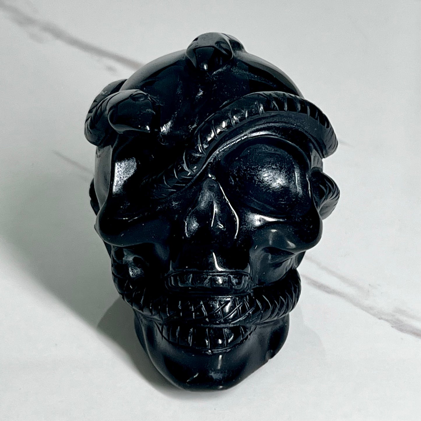 Obsidian Skull & Snake