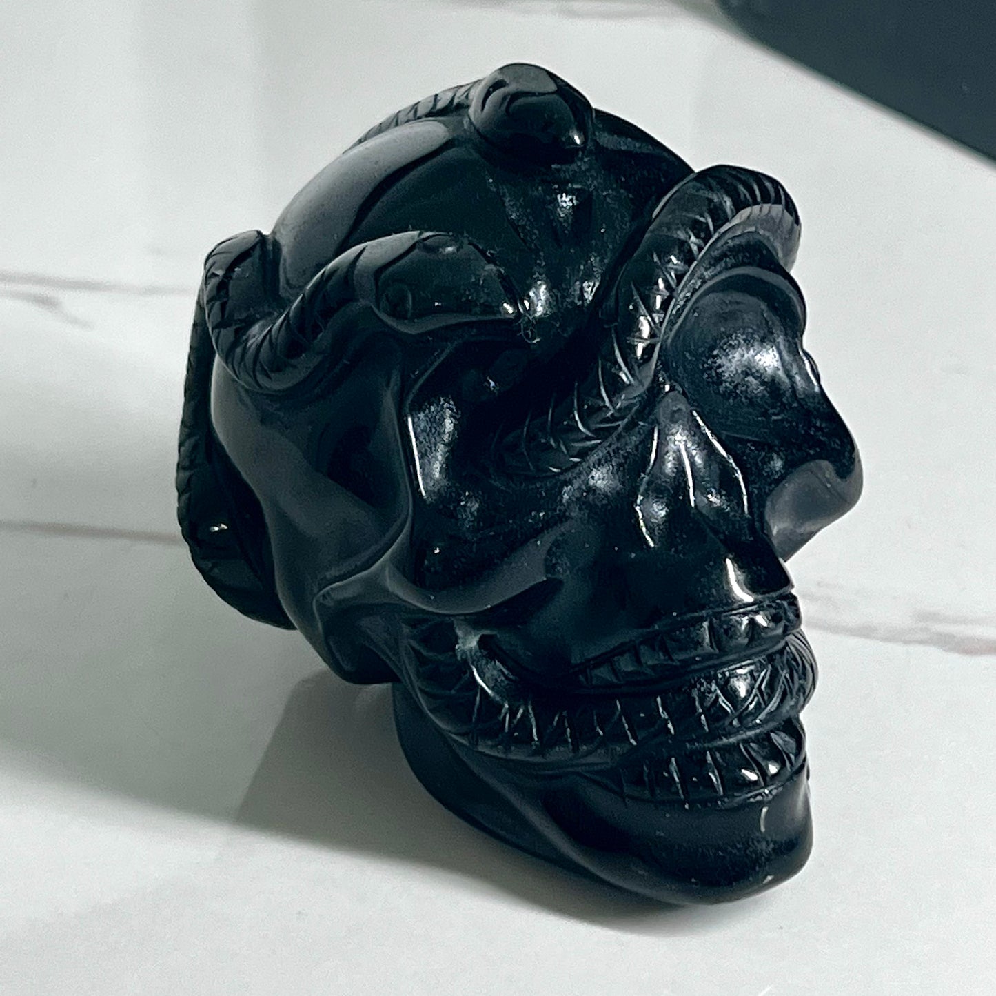 Obsidian Skull & Snake