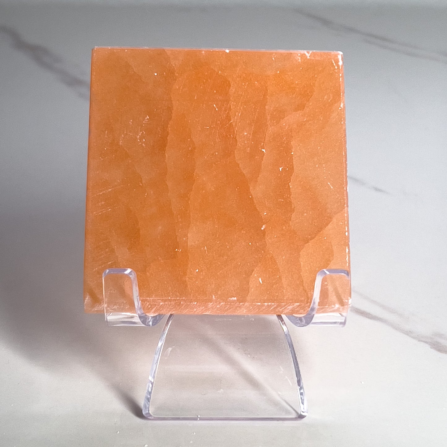 Peach Selenite Square Charging Plate