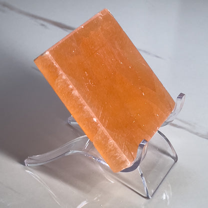 Peach Selenite Square Charging Plate