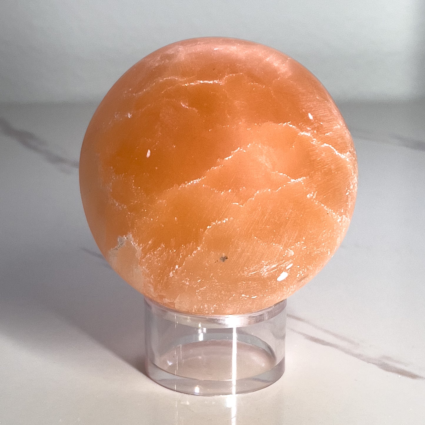 Peach Selenite Sphere Large