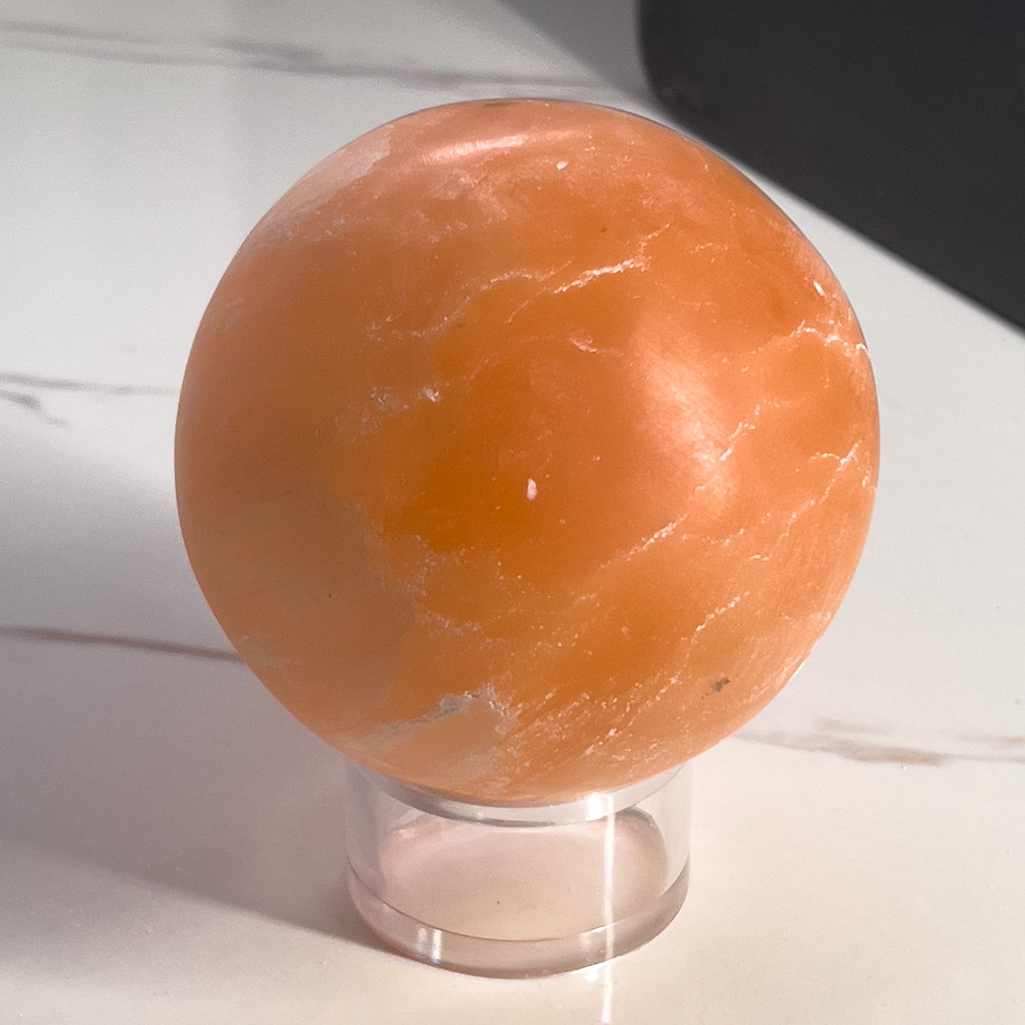 Peach Selenite Sphere Large