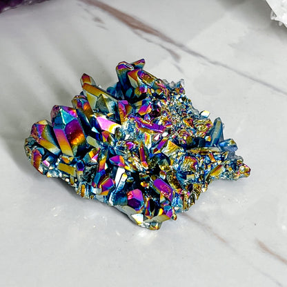 Titanium Aura Quartz Cluster