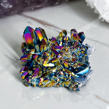 Titanium Aura Quartz Cluster