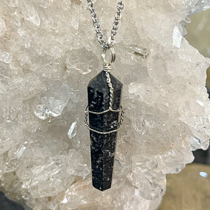 Black Tourmaline Wire Wrap Necklace