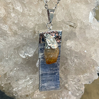 Blue Kyanite with Citrine