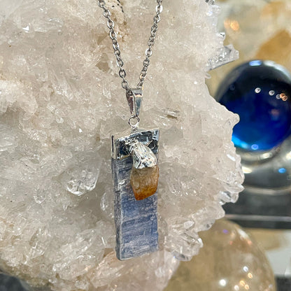 Blue Kyanite with Citrine