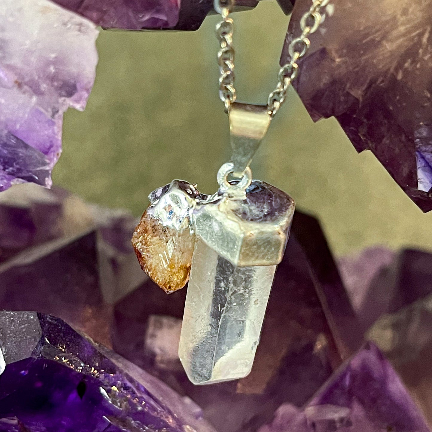 Quartz & Citrine Necklace