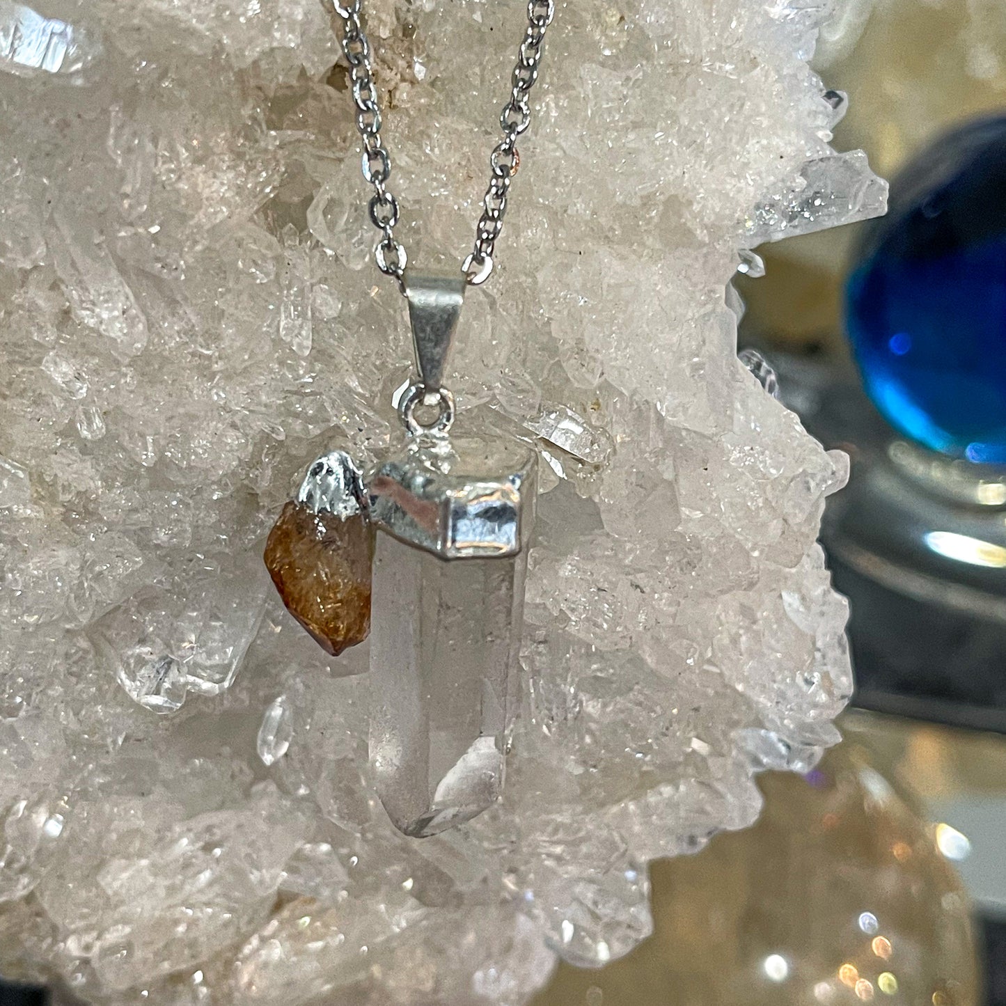 Quartz & Citrine Necklace