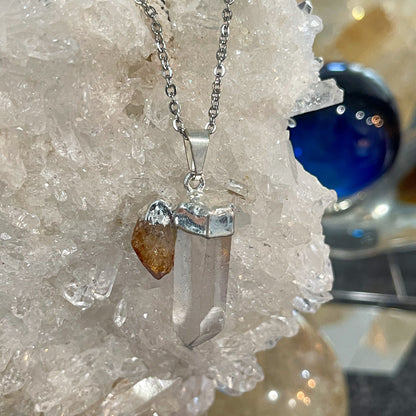 Quartz & Citrine Necklace