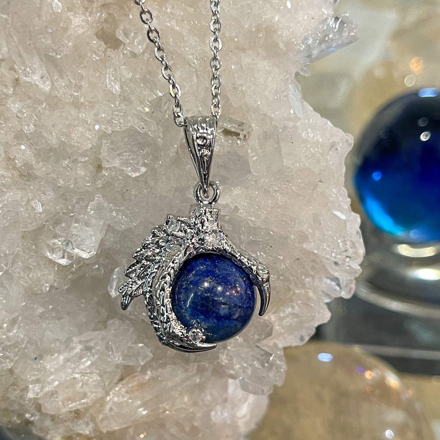 Lapis Dragons Claw Necklace