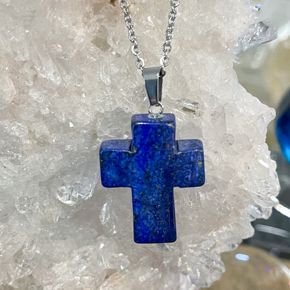 Lapis Cross Necklace