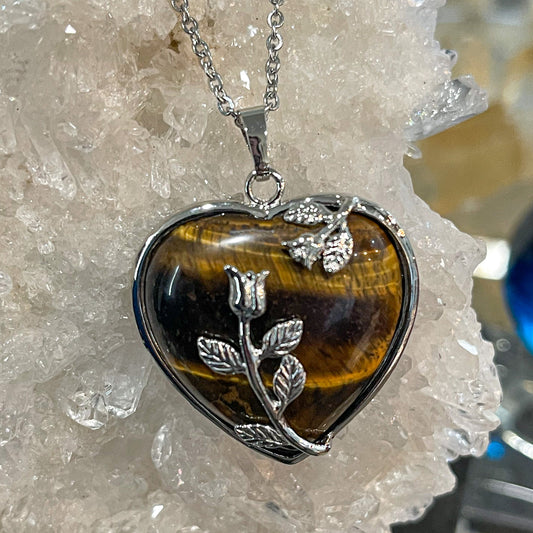 Tiger Eye Heart Necklace