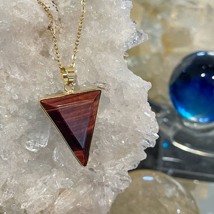 Red Tiger Eye Necklace (Gold)